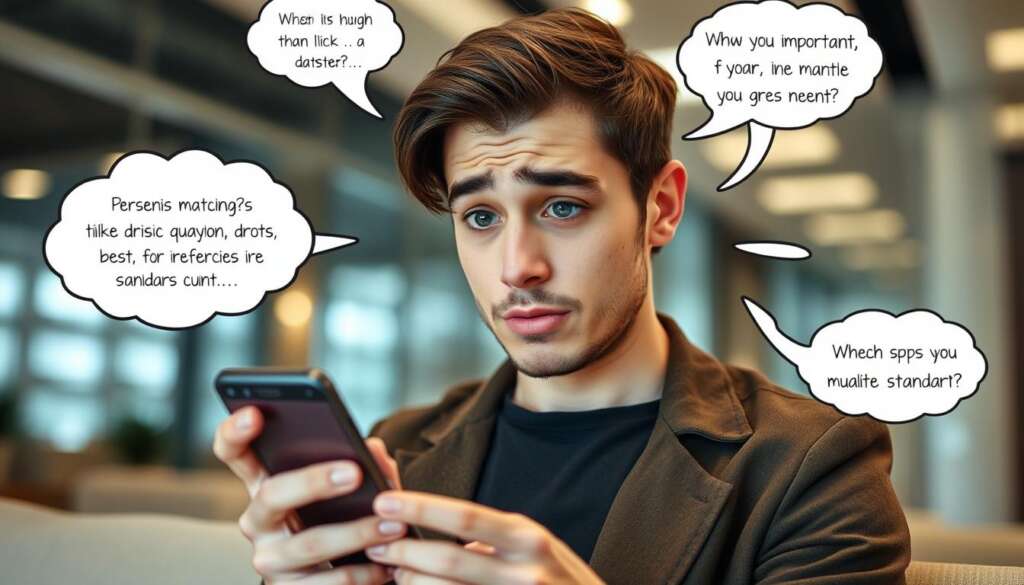Person confused about preferences vs standards in dating while swiping on dating app Person confused about preferences vs standards in dating while swiping on dating app